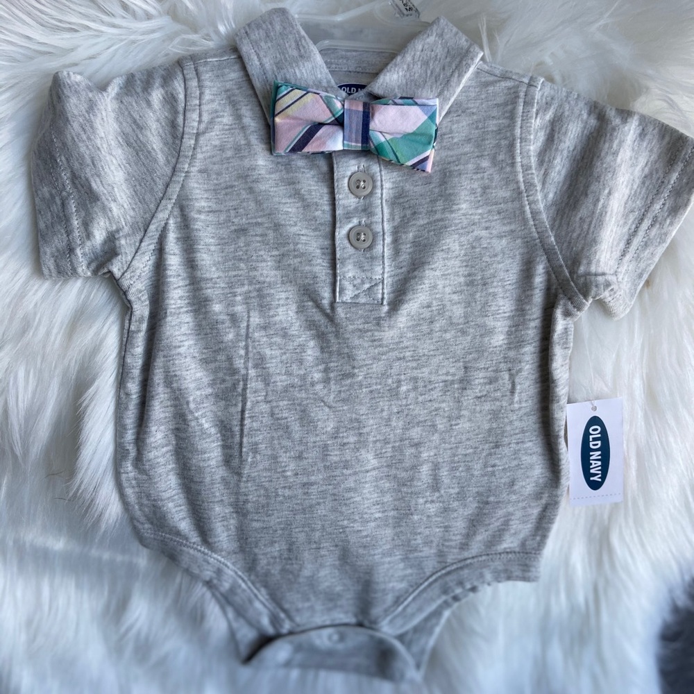 Old Navy Bow Tie collared onesie